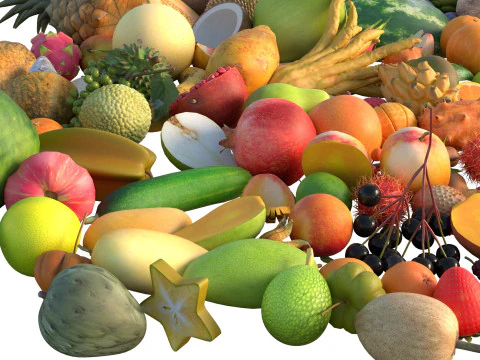 Fruits Pile 3D Model