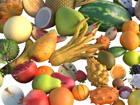 Tumpukan Buah Model 3D