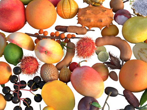 Tumpukan Buah Model 3D