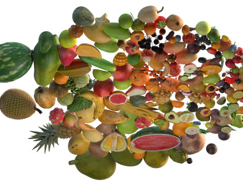 Tumpukan Buah Model 3D