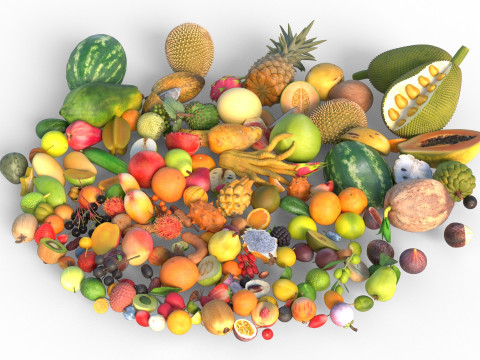 Tumpukan Buah Model 3D