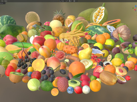 Tumpukan Buah Model 3D