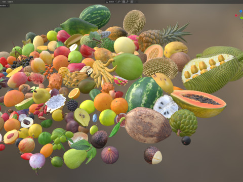 Tumpukan Buah Model 3D