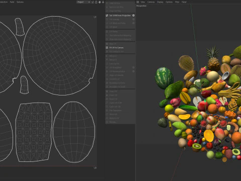 Fruits Pile 3D Model
