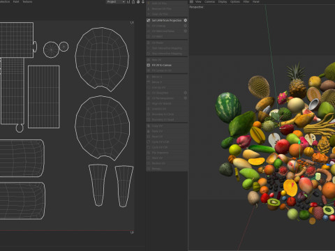 Tumpukan Buah Model 3D