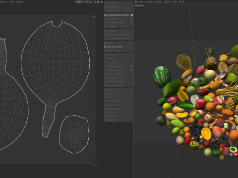 Fruits Pile 3D Model