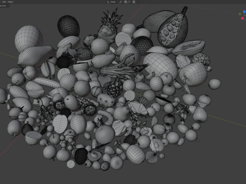 Tumpukan Buah Model 3D