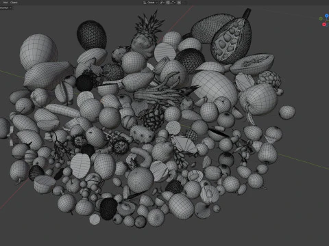 Fruits Pile 3D Model
