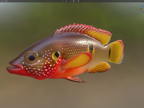 African Jewelfish 3D Model
