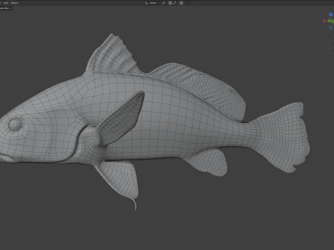 अटलांटिक क्रोकर मछली 3D मॉडल