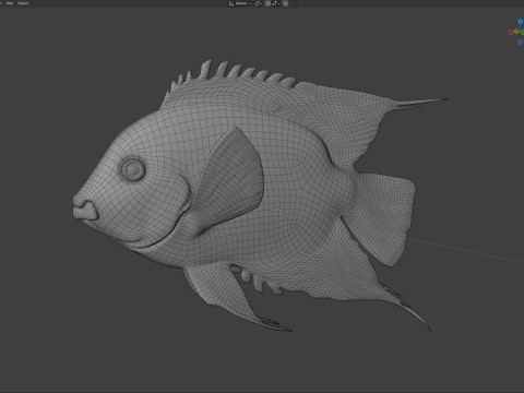 Полосатая рыба-цихлида 3D Модель