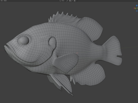 줄무늬 개복치 3D 모델