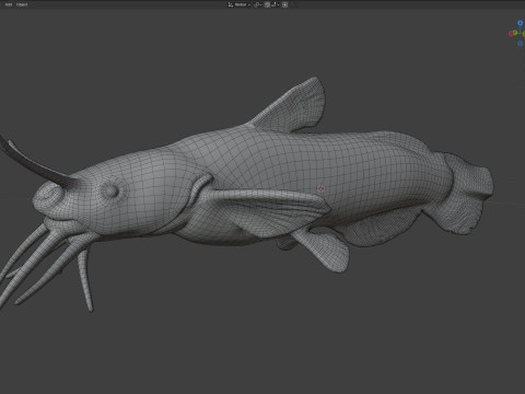 Черная рыба Мадтом 3D Модель