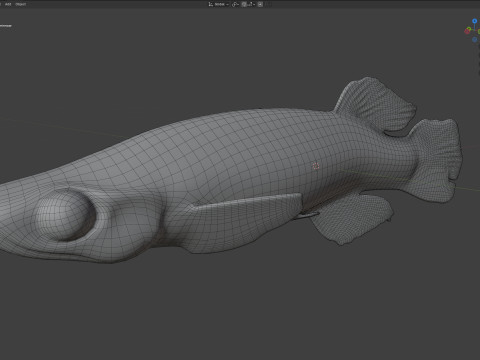 검은 점박이 톱미노우 물고기 3D 모델