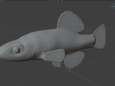 Blauwvintonijn Killifish vis 3D Model