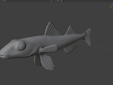 Peixe Darter de Cristal Modelo 3D