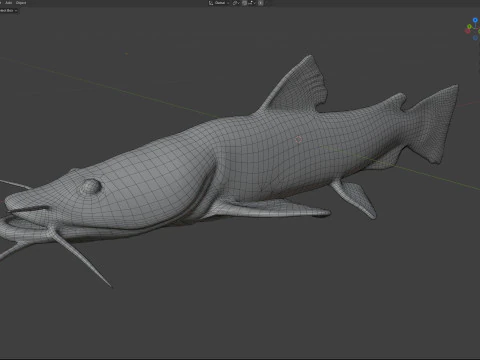 फ़्लैटहेड कैटफ़िश 3D मॉडल