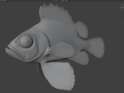 Pesce branzino gigante Modello 3D