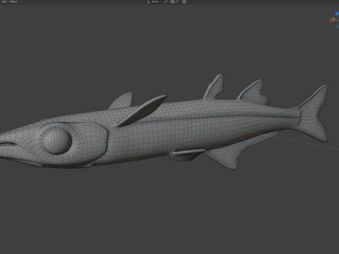 Golden Silverside fish 3D Model