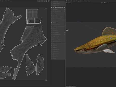 Green Swordtail fish 3D Model