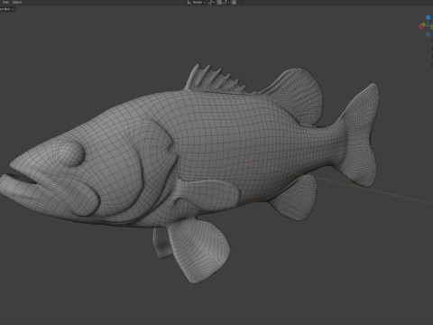 Pesce persico trota Modello 3D