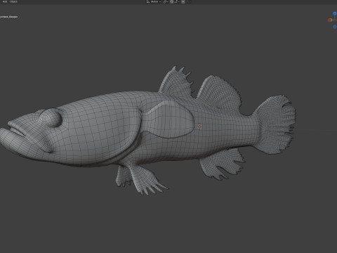 Pesce dormiente dalle guance spinose di grandi dimensioni Modello 3D