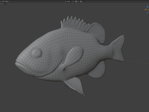 Pesce luna dall'orecchio lungo Modello 3D