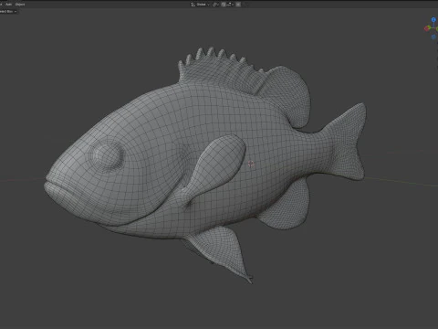 Longear Sunfish 3D Model