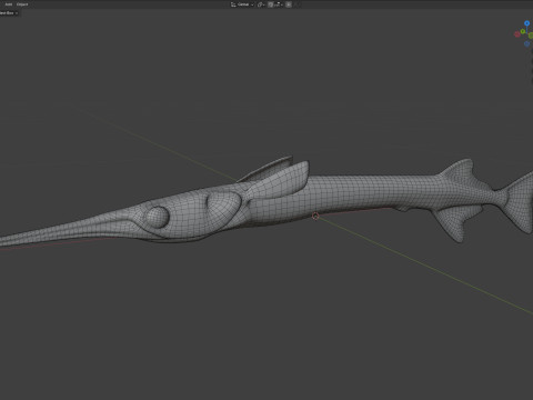 アカヒレ針魚 3Dモデル