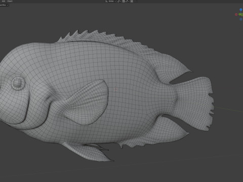 赤毛のシクリッドの魚 3Dモデル