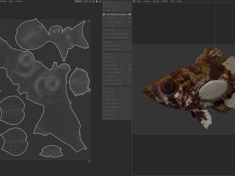 G&ouml;lge Levrek balığı 3D Model