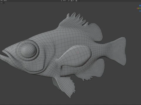 G&ouml;lge Levrek balığı 3D Model