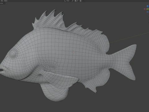 Poisson t&ecirc;te de mouton Modèle 3D