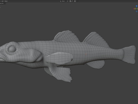 棋盘格鲈鱼 3D 模型