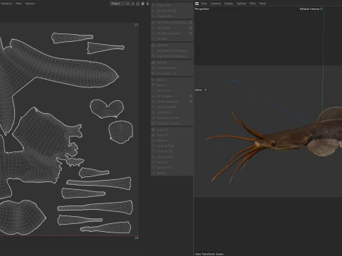 Poisson-chat ambulant Modèle 3D