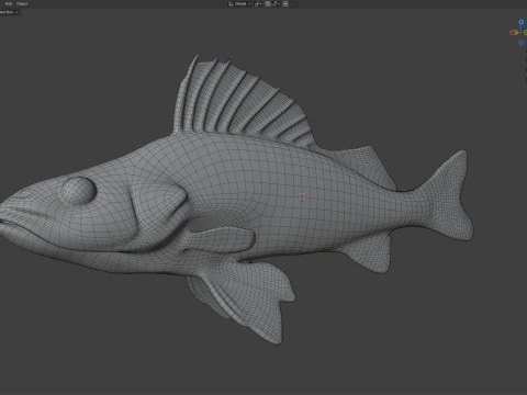 Yellow Perch fish 3D Model