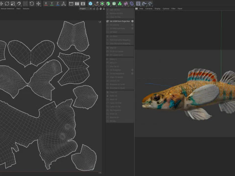 Gesprenkelter Schlangenhalsfisch 3D Modell