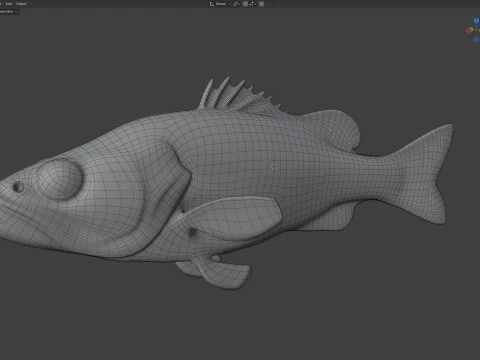 Spotted Bass fish 3D Model