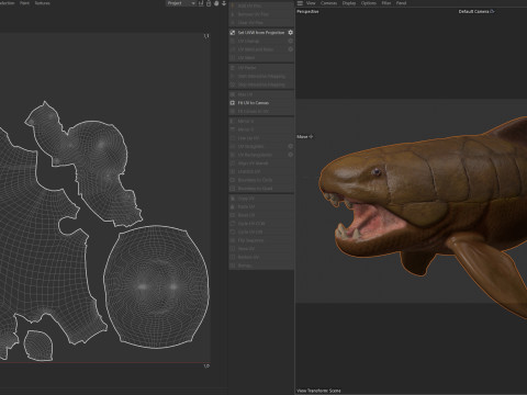 Dunkleosteus-Fisch 3D Modell