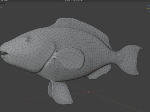Зеленая королева-рыба-попугай 3D Модель