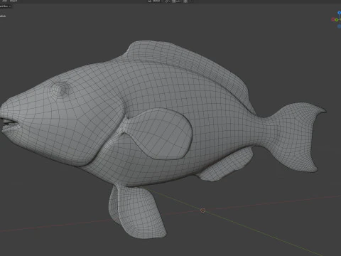 Green Queen Parrotfish 3D Model