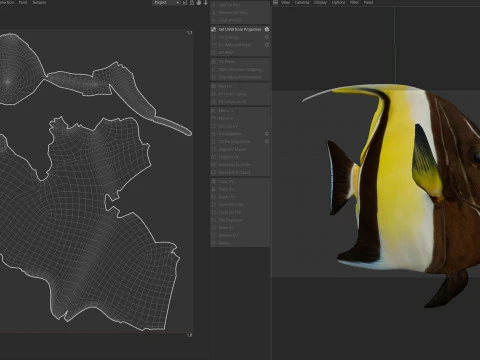 Moorish Idol fish 3D Model