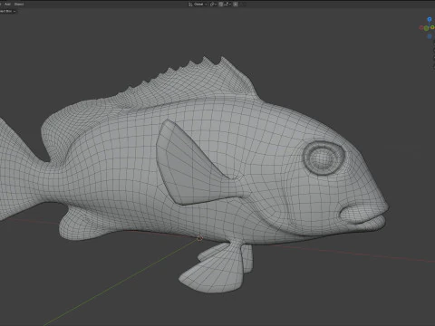 Striped Sweetlips fish 3D Model