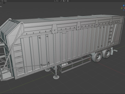 Rimorchio della mietitrice CMC Modello 3D