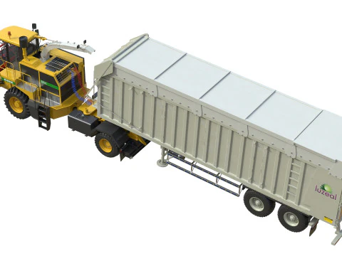 CMC Saturne 5800 Harvester With Trailer 3D Model