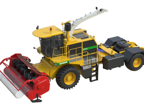 CMC Saturne 5800 Harvester With Trailer 3D Model