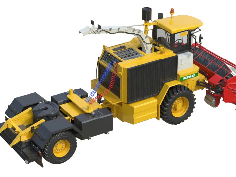 CMC Saturne 5800 Harvester With Trailer 3D Model