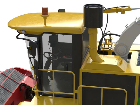 CMC Saturne 5800 Harvester With Trailer 3D Model