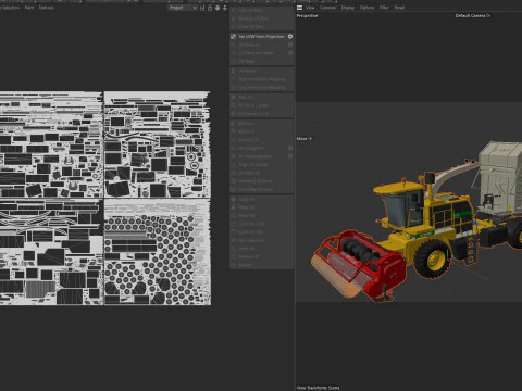 CMC Saturne 5800 Harvester With Trailer 3D Model