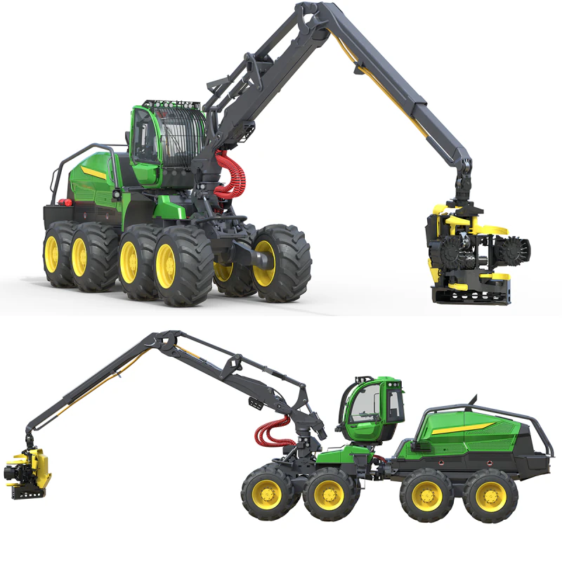 Колісний комбайн John Deere 1270H 3D Модель .c4d .max .obj .3ds .fbx .stl .blend 